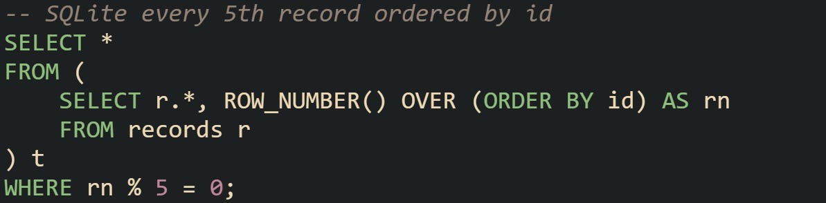 Selecting Every Nth Row from a Table