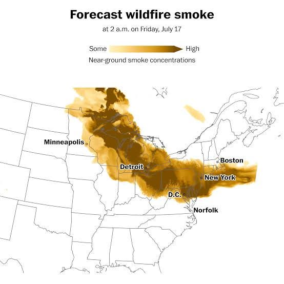 NOAA Near-Ground Smoke Concentration Forecast, AI generated NOAA Near-Ground Smoke Concentration Forecast, AI generated