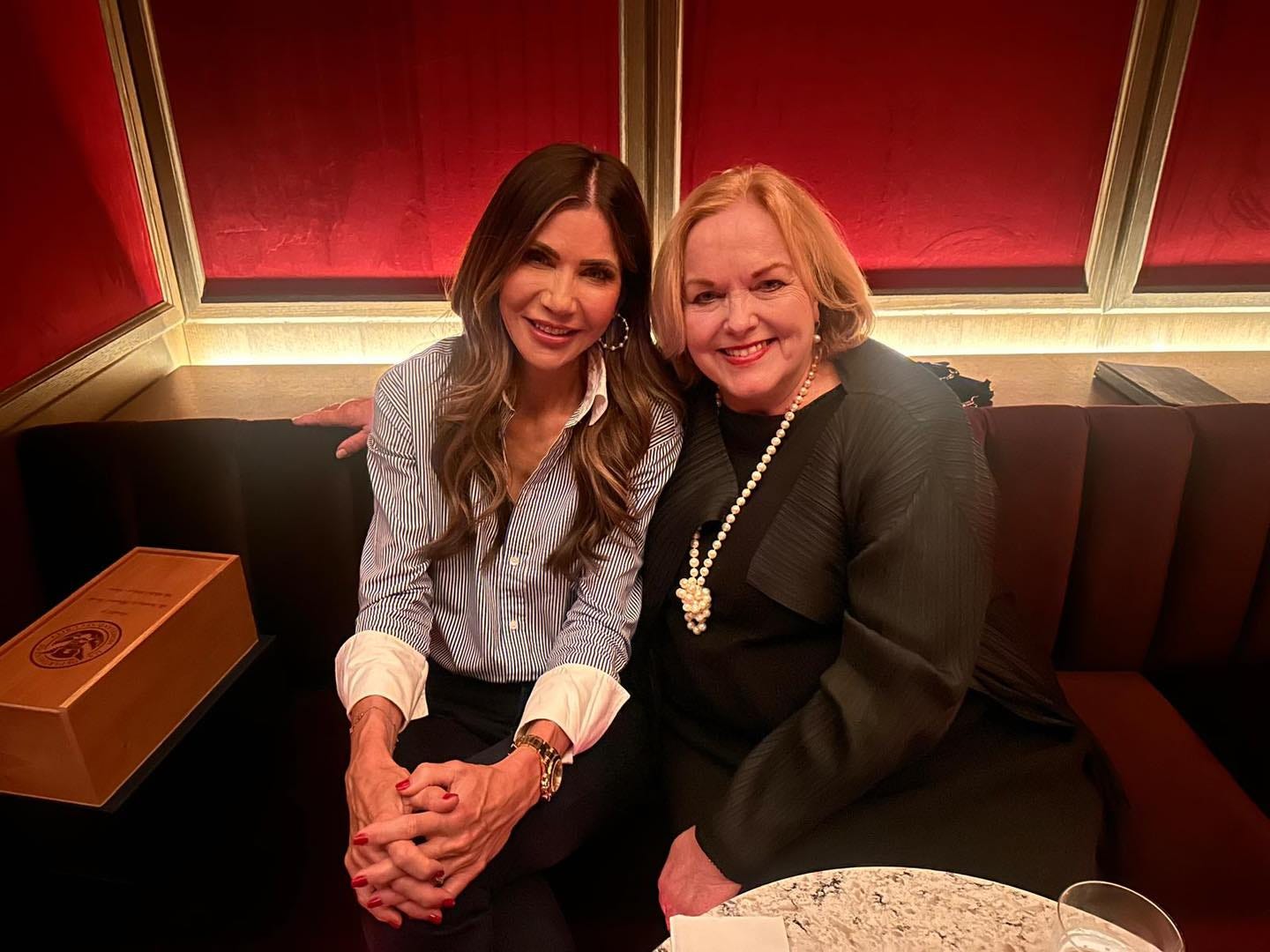 “Lovely to be able to catch up with my friend, Secretary for Homeland Security Kristi Noem” “Lovely to be able to catch up with my friend, Secretary for Homeland Security Kristi Noem”