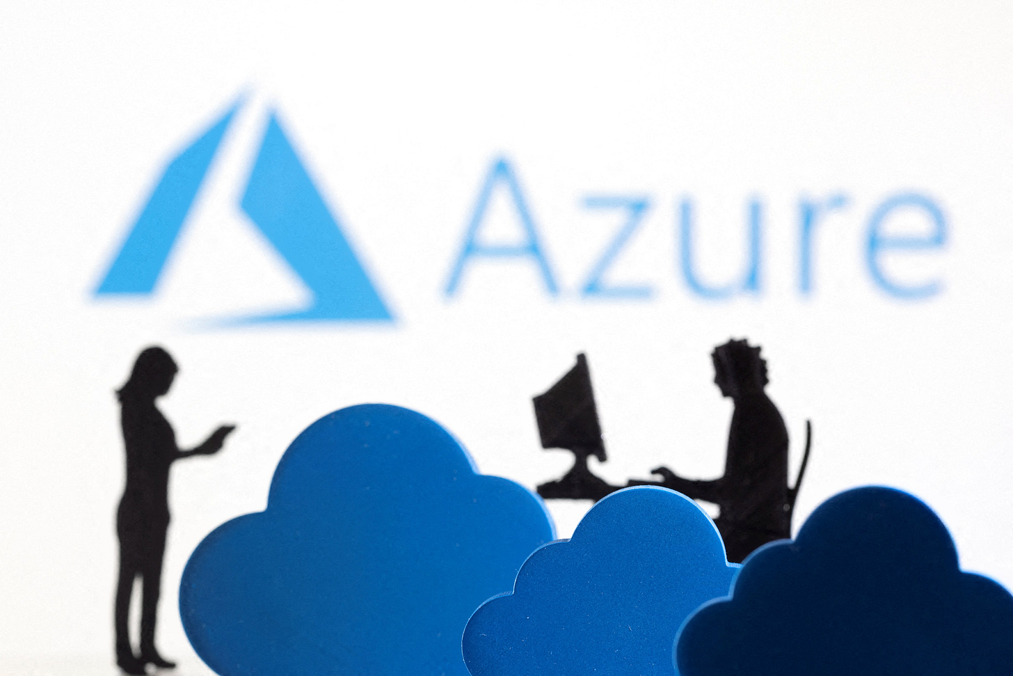 Illustration shows Microsoft Azure cloud service logo Illustration shows Microsoft Azure cloud service logo