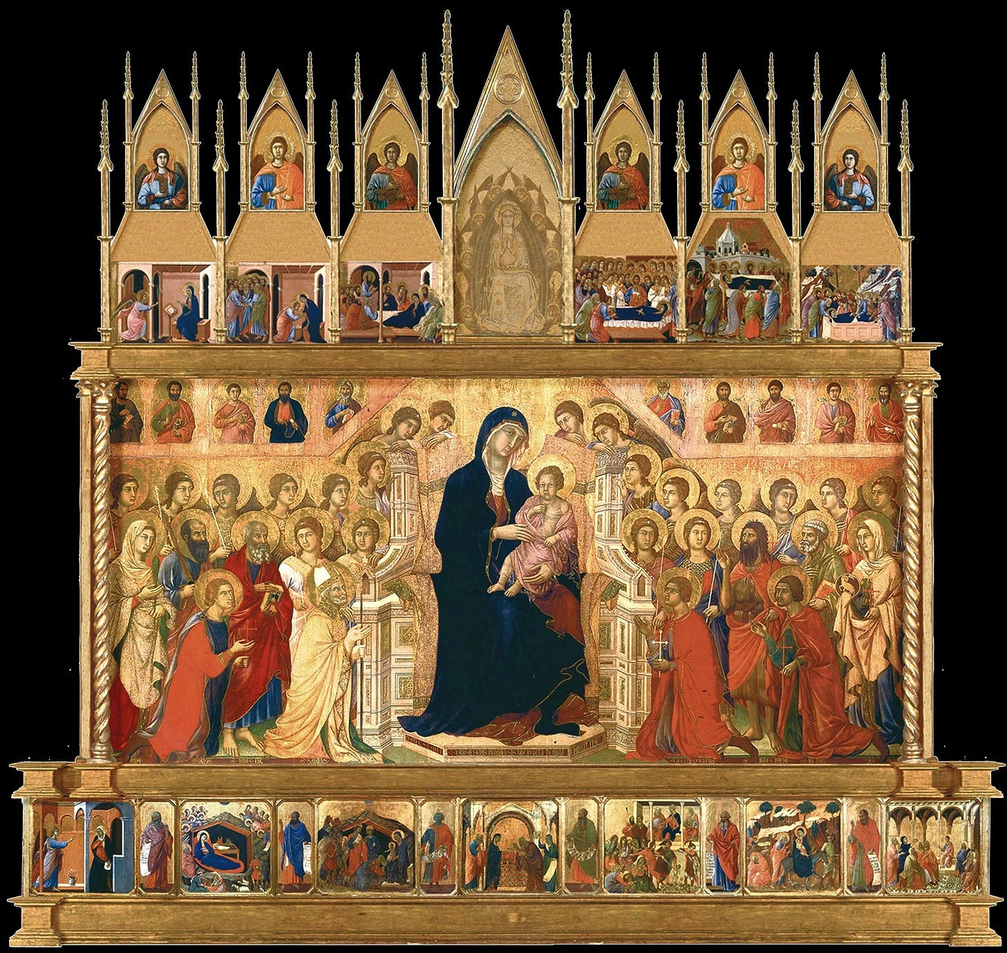 Duccio, Maestà (front), 1308-1311. Museo dell'Opera del Duomo, Siena.