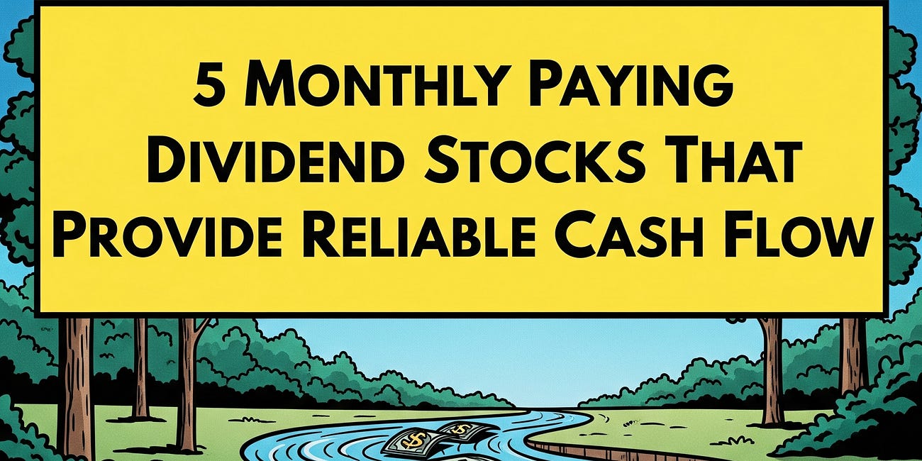 5 Monthly Paying Dividend Stocks That Provide Reliable Cash Flow