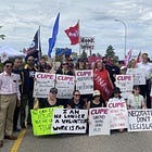 Flight attendants picket Edmonton airport for fair pay, defying federal strike ban