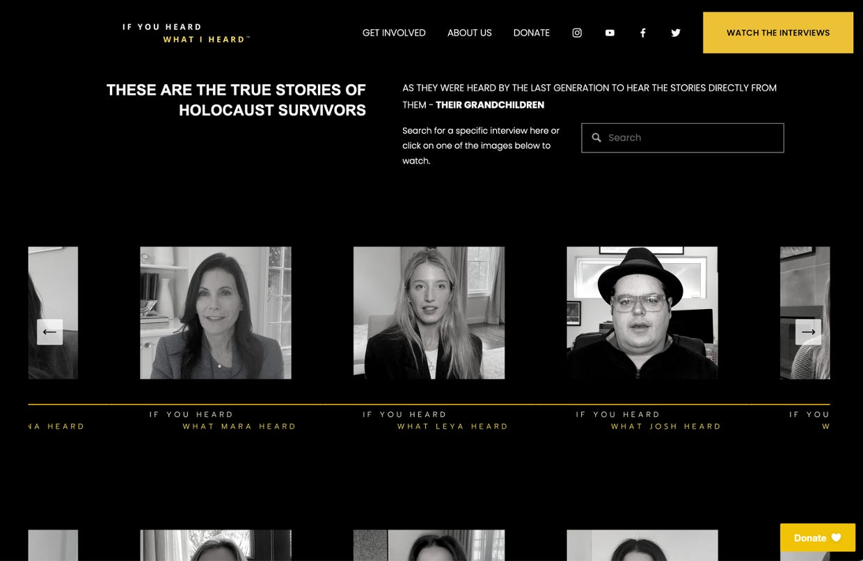 Image of the home page of a website.