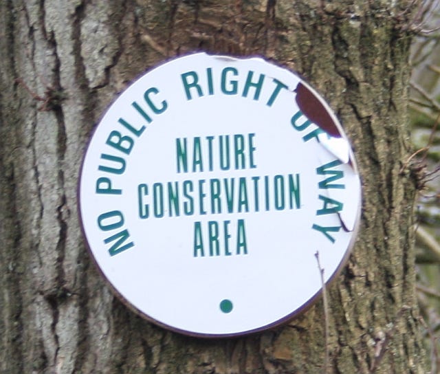 Nature Conservation Area sign, Blackmore Wood Nature Conservation Area sign, Blackmore Wood