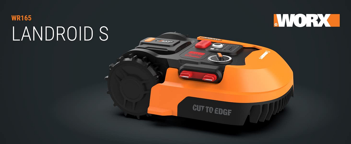 Amazon.com: Worx Landroid S 20V 2.0Ah Robotic Lawn Mower 1/8 Acre / 5,445  Sq Ft. Power Share - WR165 (Battery & Charger Included) : Everything Else
