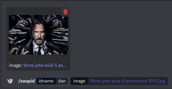 Replacing the John Wick poster with saved face
