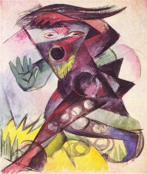 Caliban (from Shakespeare's The Tempest), 1914 - Franz Marc - WikiArt.org