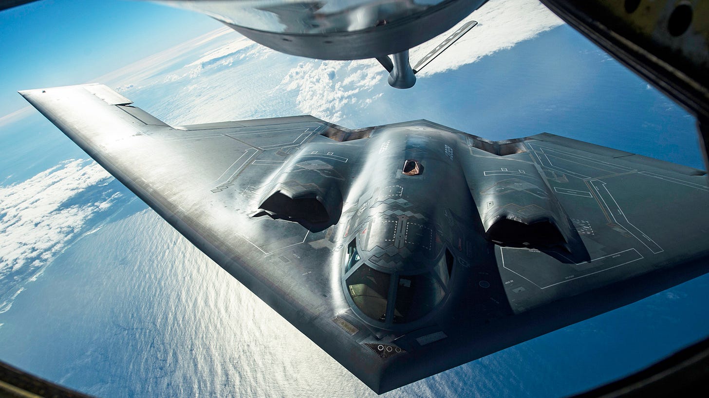 At least two separate groups of B-2 Spirit stealth bombers are currently heading westward across the Pacific Ocean, but their exact final destination is currently unclear.