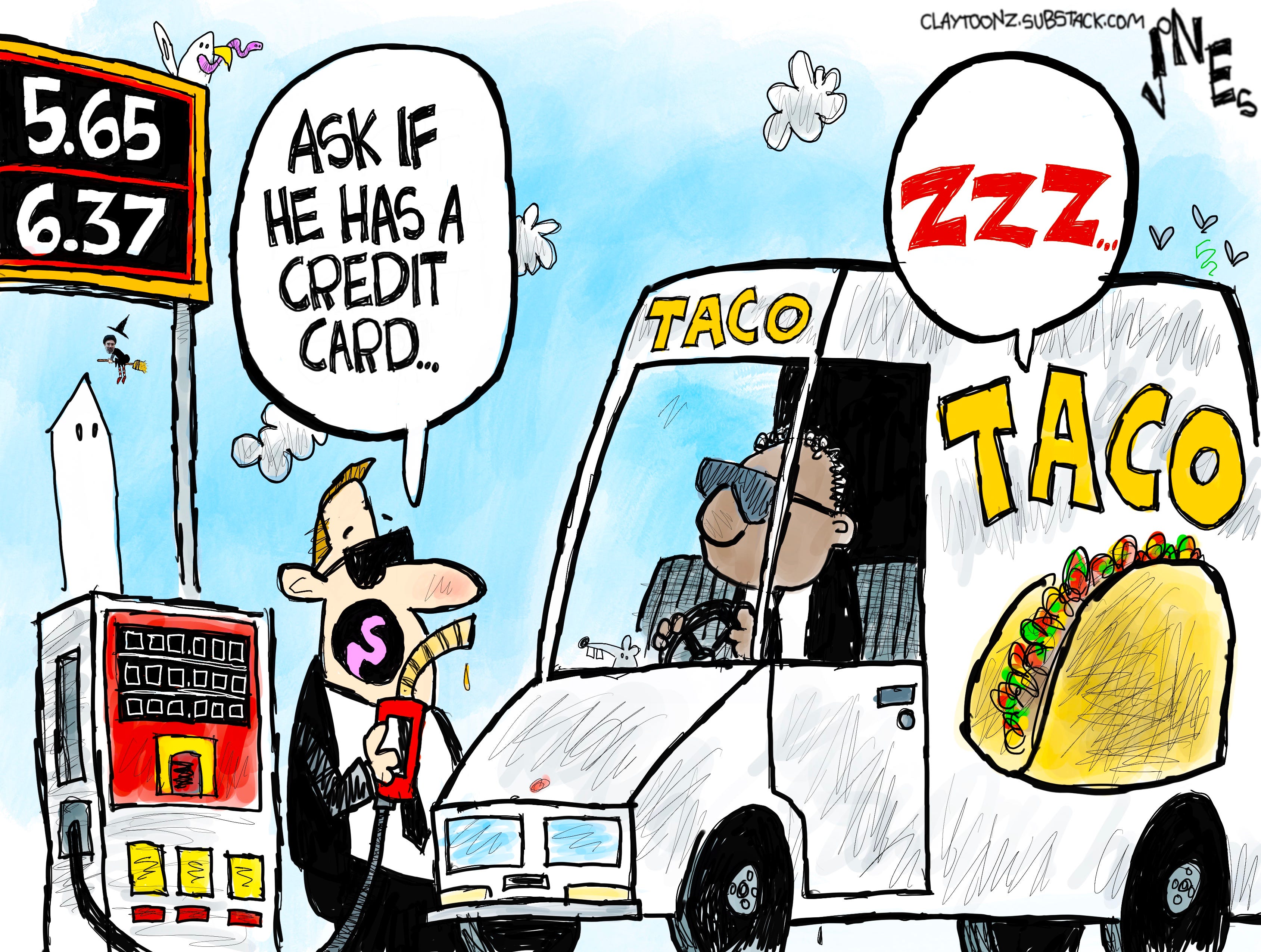Gassy Taco - by Clay Jones - Claytoonz