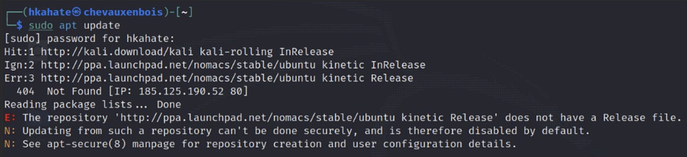 Verifying if Kali Linux is updated