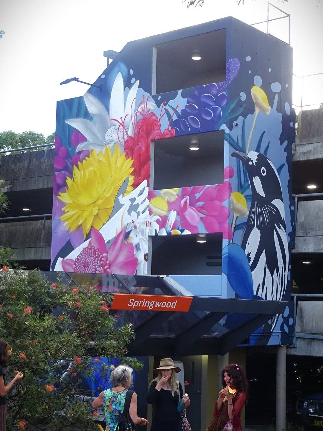 mandy schoene salter's mural at springwood train station