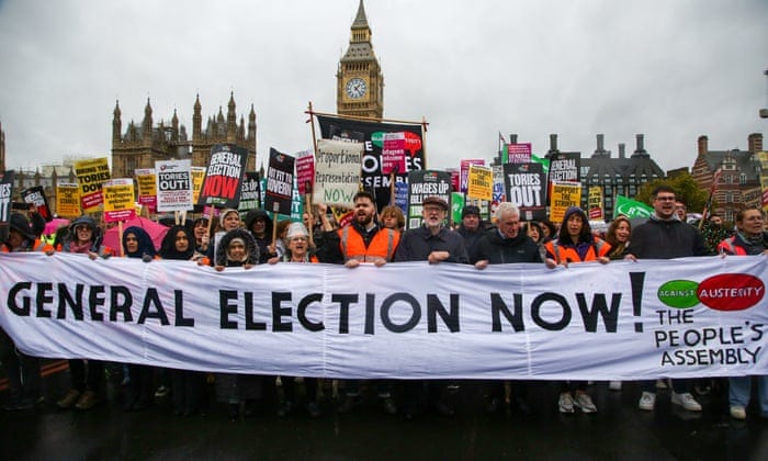 Thousands attend London rally to demand general election | Protest | The  Guardian