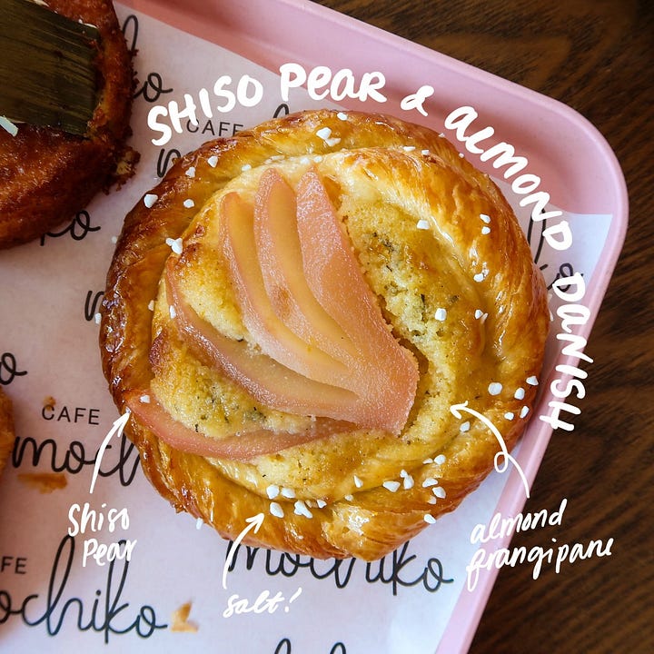 Cafe Mochiko Shiso Pear & Almond Danish