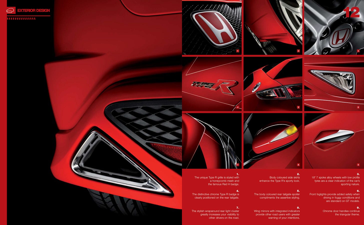 Honda FN2 Civic Type R 2007 brochure exterior design Honda FN2 Civic Type R 2007 brochure exterior design