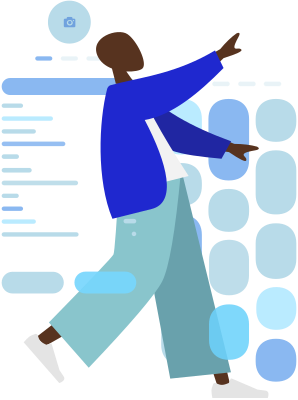 Product manager pointing up