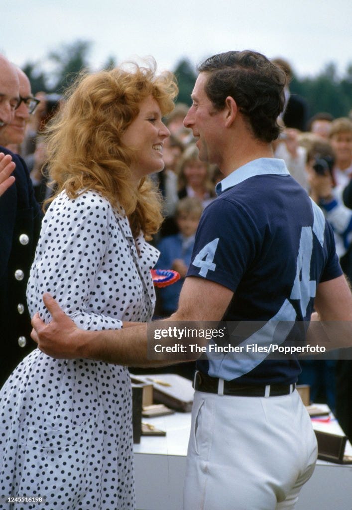 Prince Charles And Sarah Ferguson At Guards Polo Club