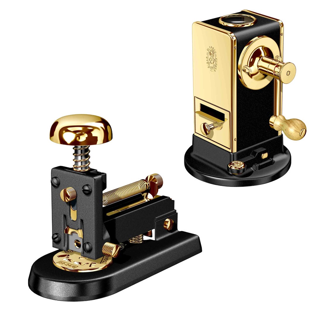 Gold Pencil Sharpener and M-1 Stapler (Images: El Casco)