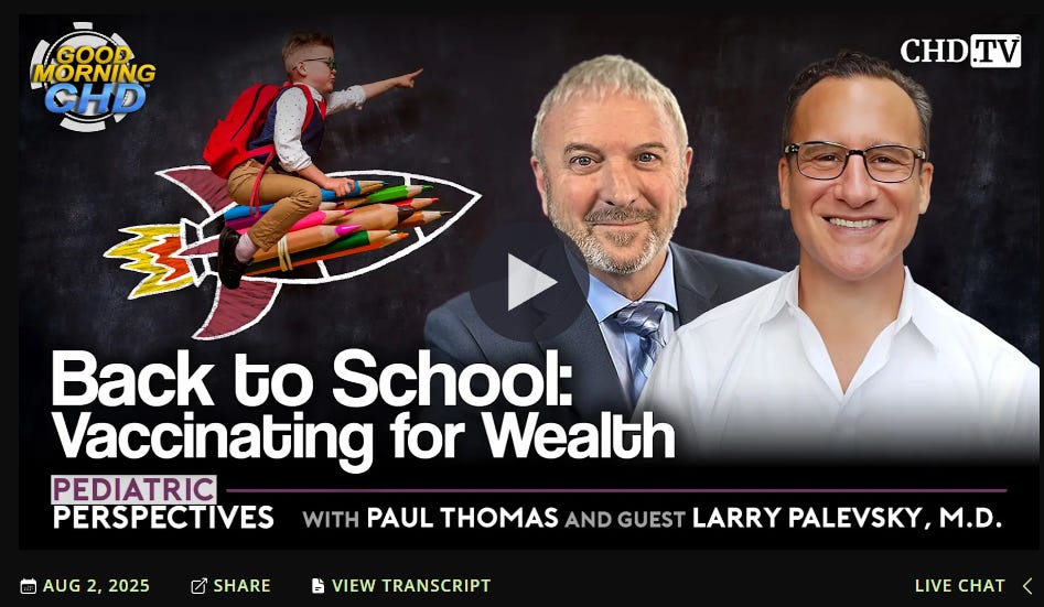 Back to School: Vaccinating for Wealth + AAP’s Draconian Stance Against Nonmedical Exemptions.