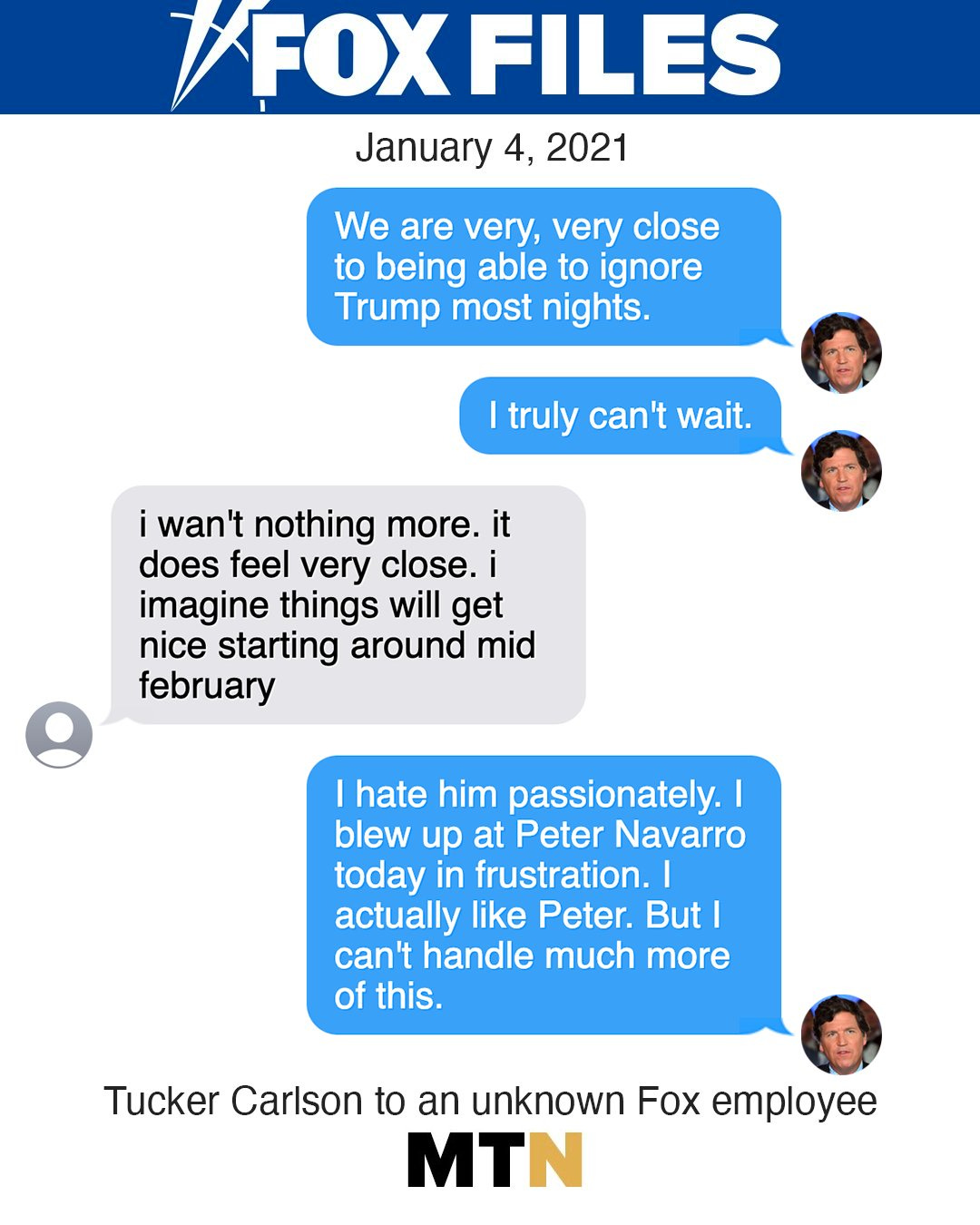 The Associated Press on Twitter: "A defamation lawsuit is revealing  scornful behind-the-scenes opinions by Fox News figures about Donald Trump,  including a Tucker Carlson text message declaring, "I hate him  passionately." https://t.co/UFAJRiXi3Z" /
