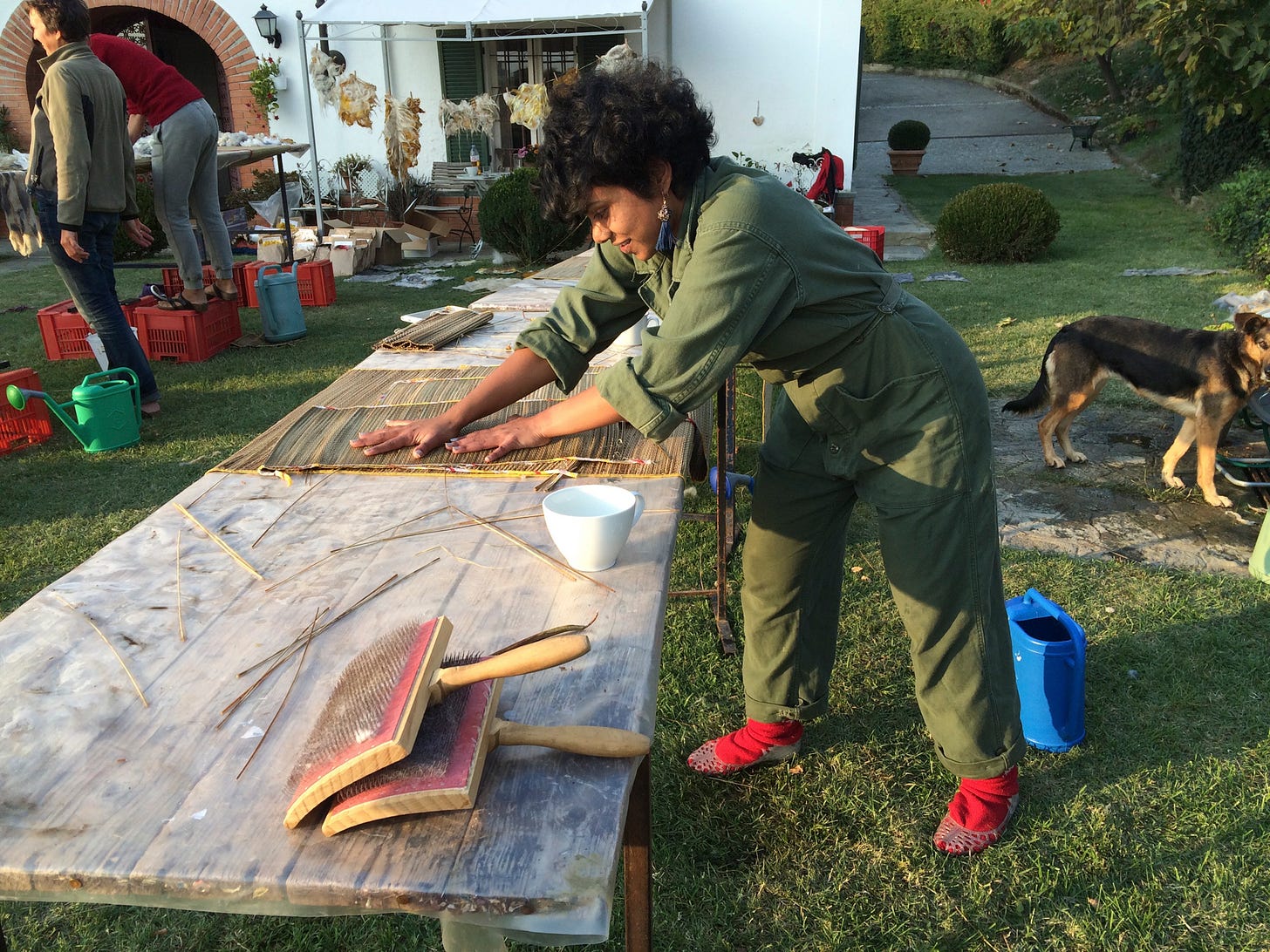 Giving wool a good massage