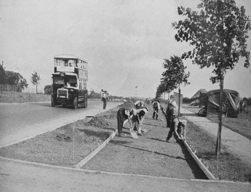 Building the bike highways in the 1930s.