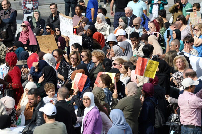 Shouting 'don't touch our children' protestors sought to challenge the introduction of a sex education course