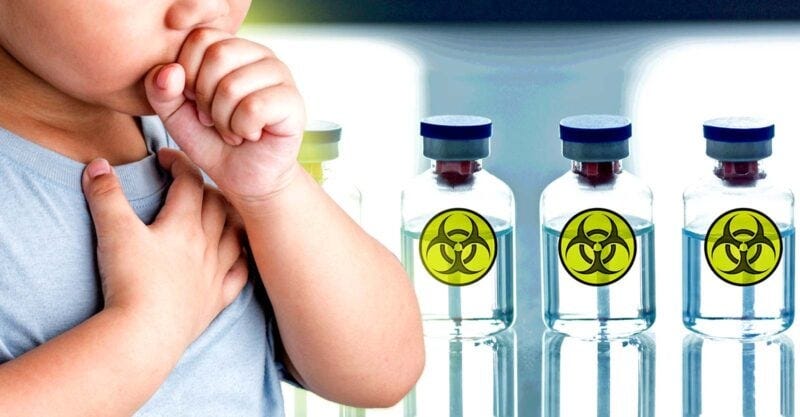 vaccine bottles and boy