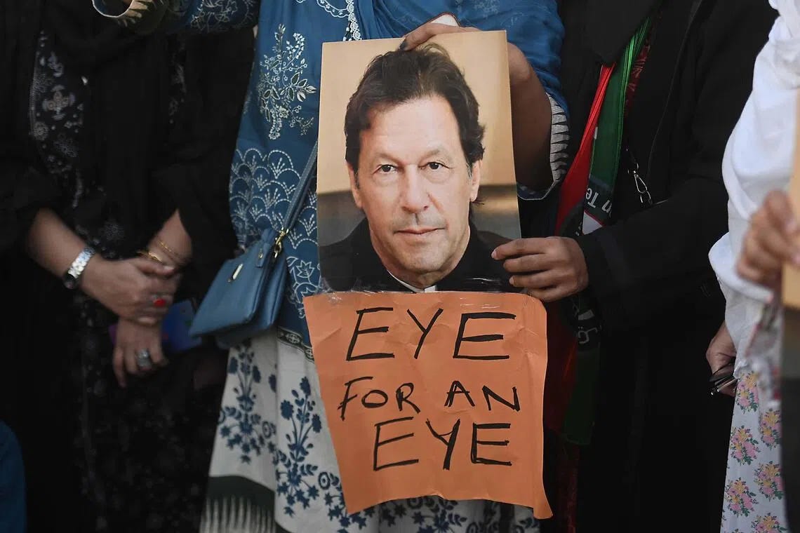 Pakistan's jailed Imran Khan loses 85% vision in right eye, lawyer says |  The Straits Times
