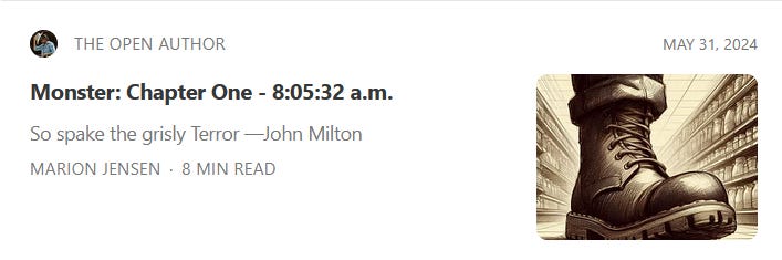 Monster: Chapter One - 8:05:32 a.m.