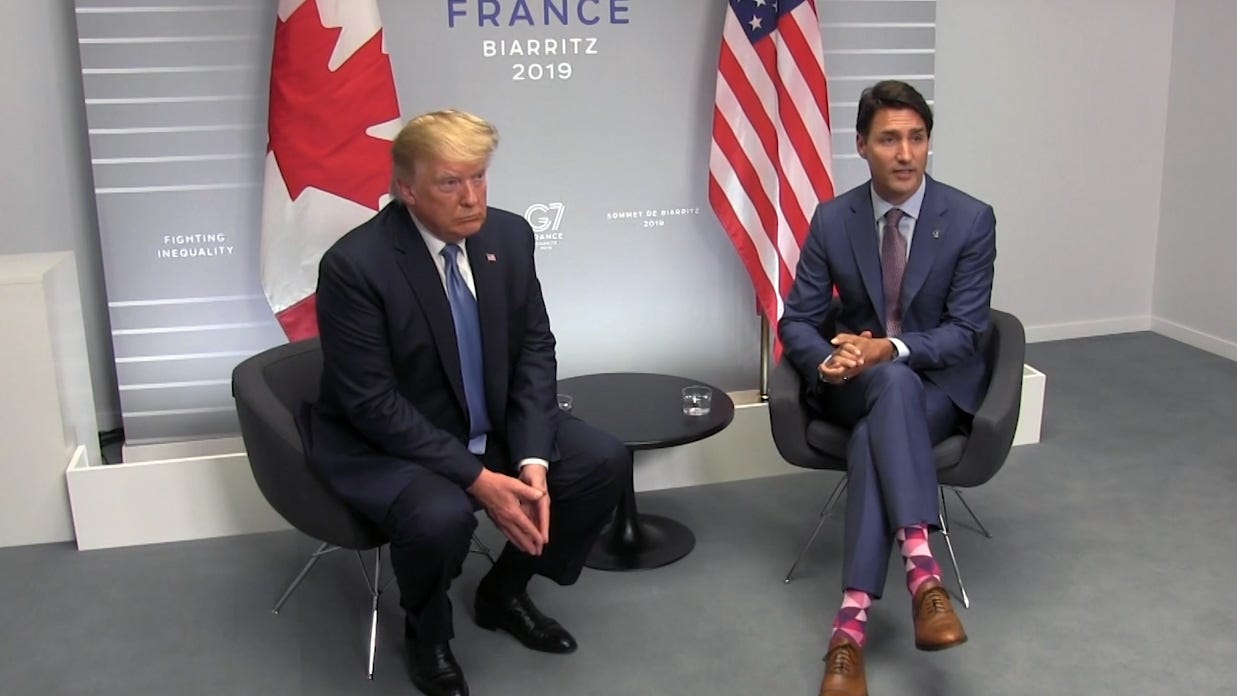 Trudeau talks trade, diplomacy and hoops with Trump at G7 summit