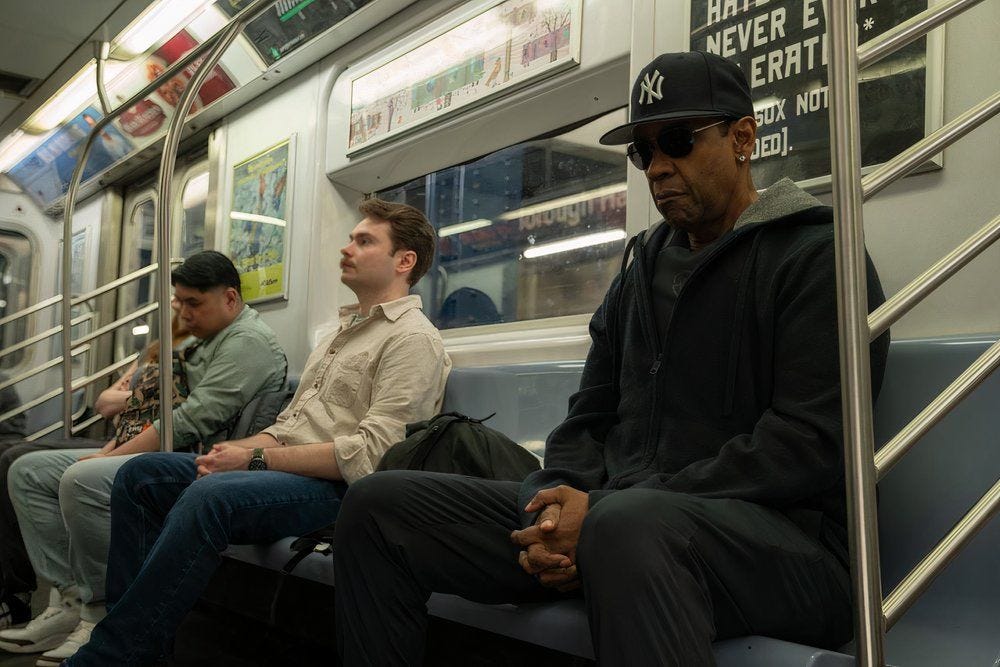 Denzel Washington riding the subway in Highest 2 Lowest Denzel Washington riding the subway in Highest 2 Lowest