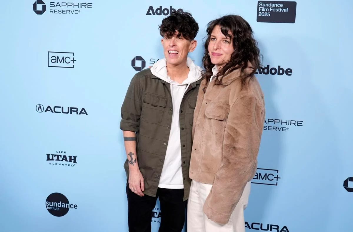 Andrea Gibson and Megan Falley pose together on a red carpet at Sundance International Film Festival in January 2025, for the premier of the documentary "Come See Me in the Good Light" Andrea Gibson and Megan Falley pose together on a red carpet at Sundance International Film Festival in January 2025, for the premier of the documentary "Come See Me in the Good Light"