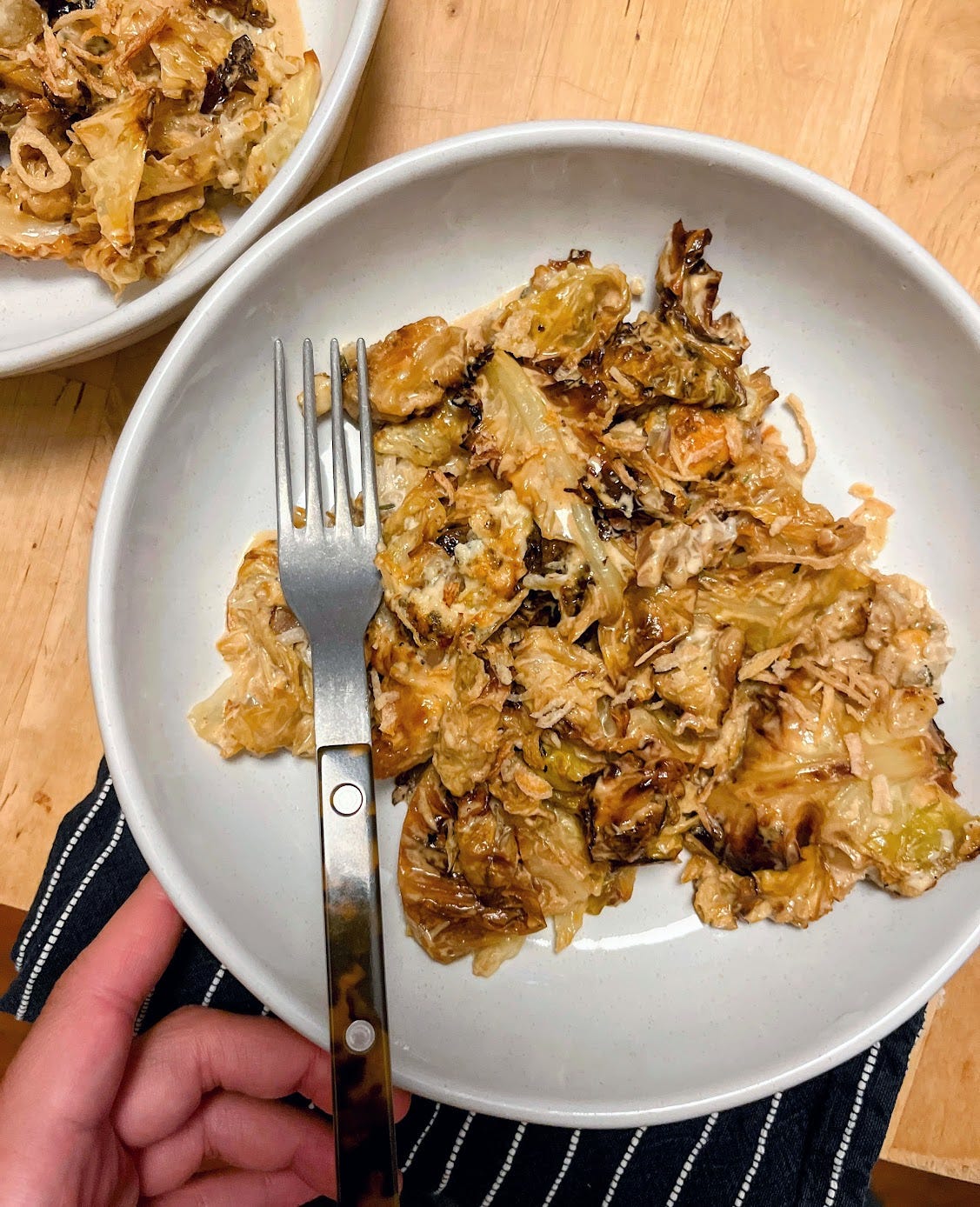 plate of cabbage gratin