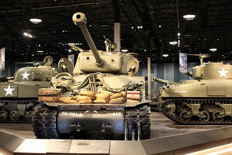A series of military vehicles.