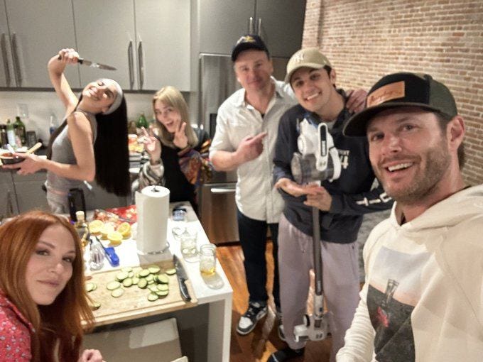 Jensen Danneel Ackles The Winchesters watch party for 1.07. Jensen Danneel Ackles The Winchesters watch party for 1.07.