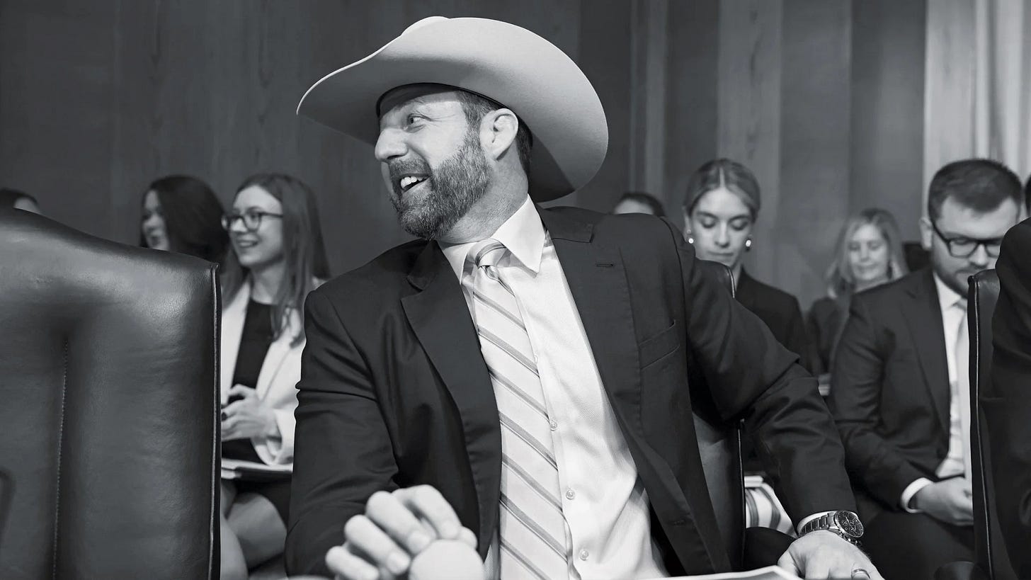 U.S. Sen. Markwayne Mullin (R-OK) before a Health, Education, Labor, and Pensions (HELP) Committee hearing on March 13, 2025 in Washington, DC.