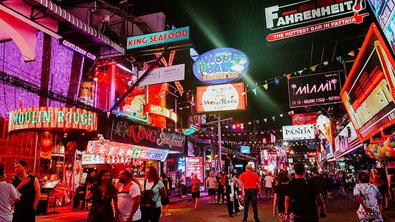 Red Light Districts are pervasive in Bangkok and elsewhere in Thailand.