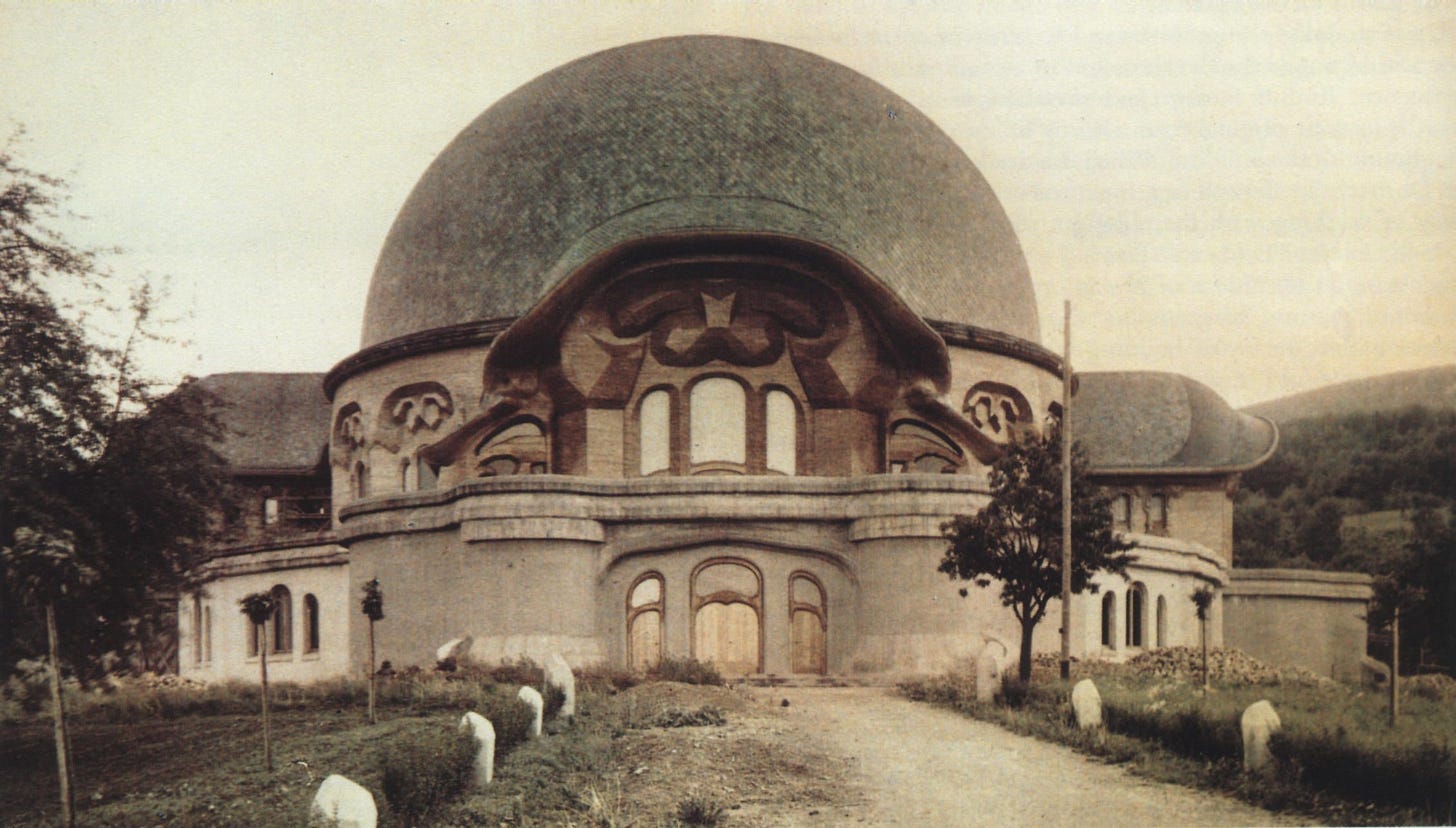 The Goetheanum, designed by Rudolf Steiner, infused with spiritual significance