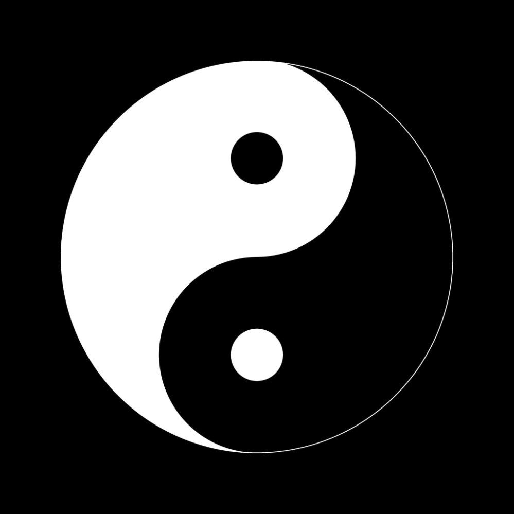 A white and black yin yang symbol

Description automatically generated