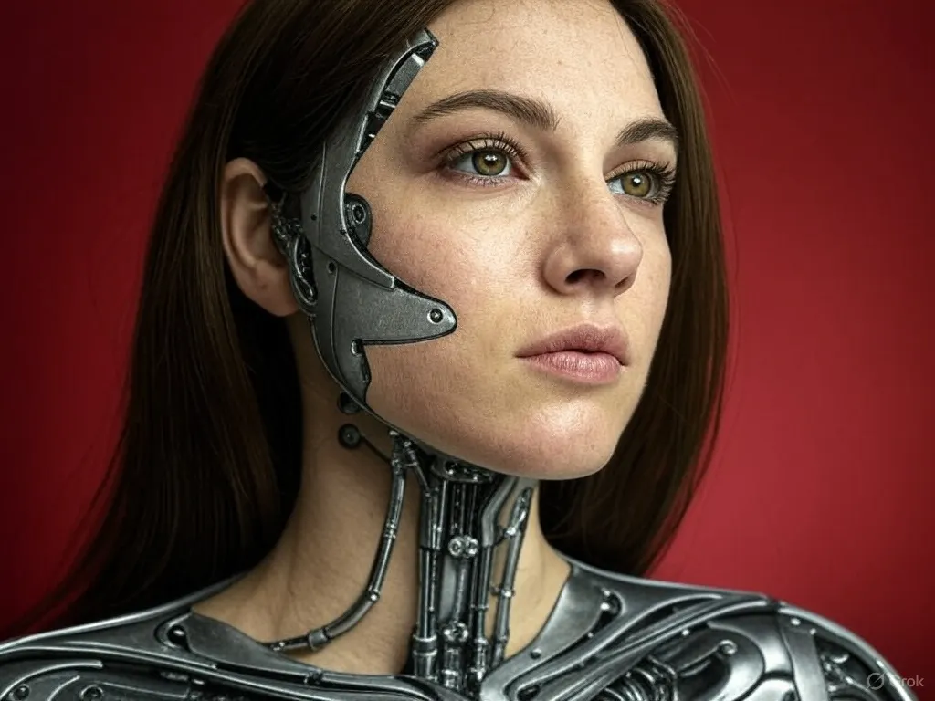 Cíborg generado con la inteligencia artificial de Grok