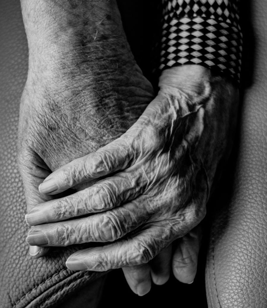 grayscale photography of human hands