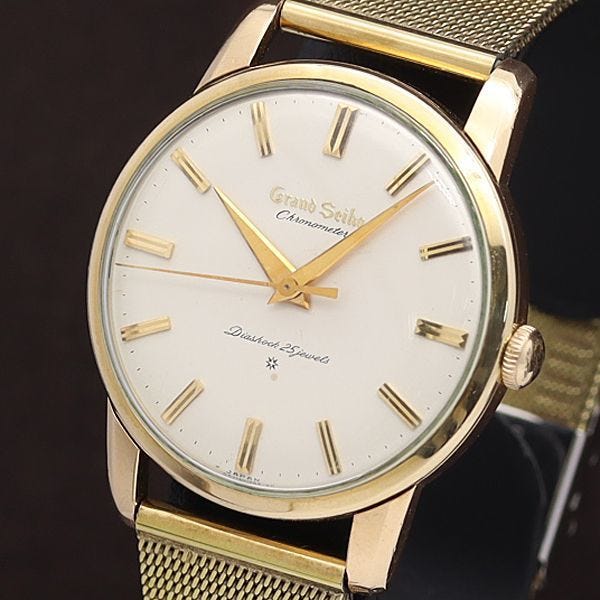 1 Yen Operation Good Seiko Manual Winding J14070 Grand Seiko Chronometer 25 Stones Round Cream Dial Men's Watch 9893620SMD