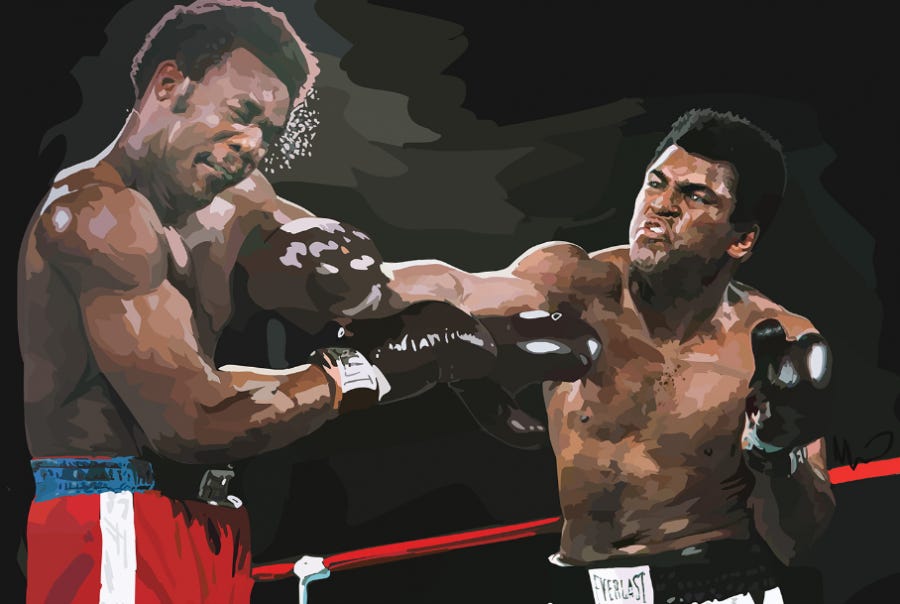 Muhammad Ali vs George Foreman October 1974 Poster - Drawn By Matt