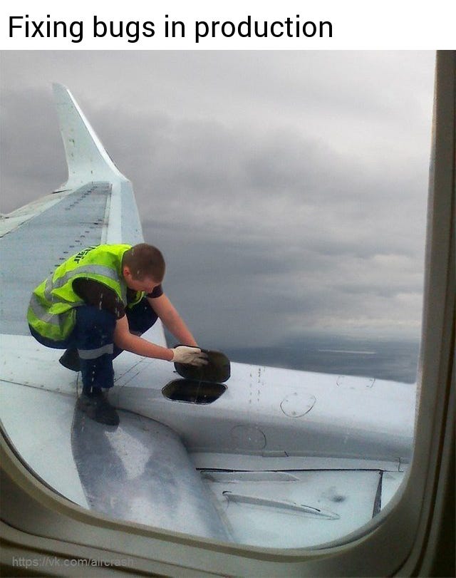 Fixing bugs in production : r/ProgrammerHumor