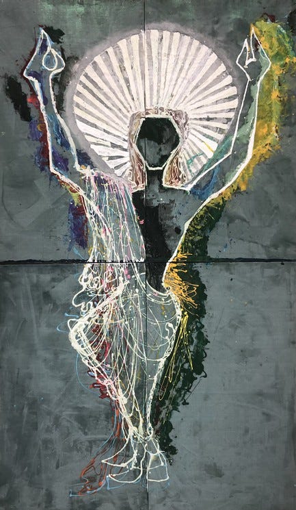 Aatmica Ojha, Resurrection Of Christ (II), Painting on canvas