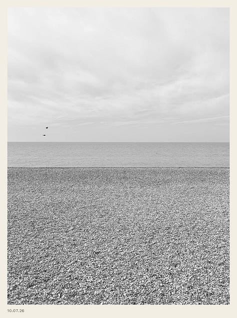 3 views of the English coast, in colour and monochrome