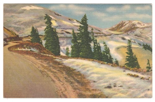 Vintage Loveland Pass Colorado Rocky Mountains Timberline Postcard Posted 1942 - Picture 1 of 2