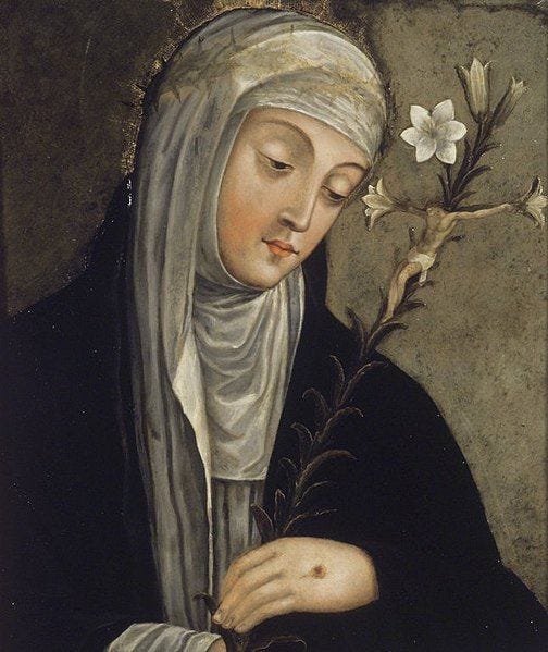 This may contain: a painting of a woman with a flower in her hand