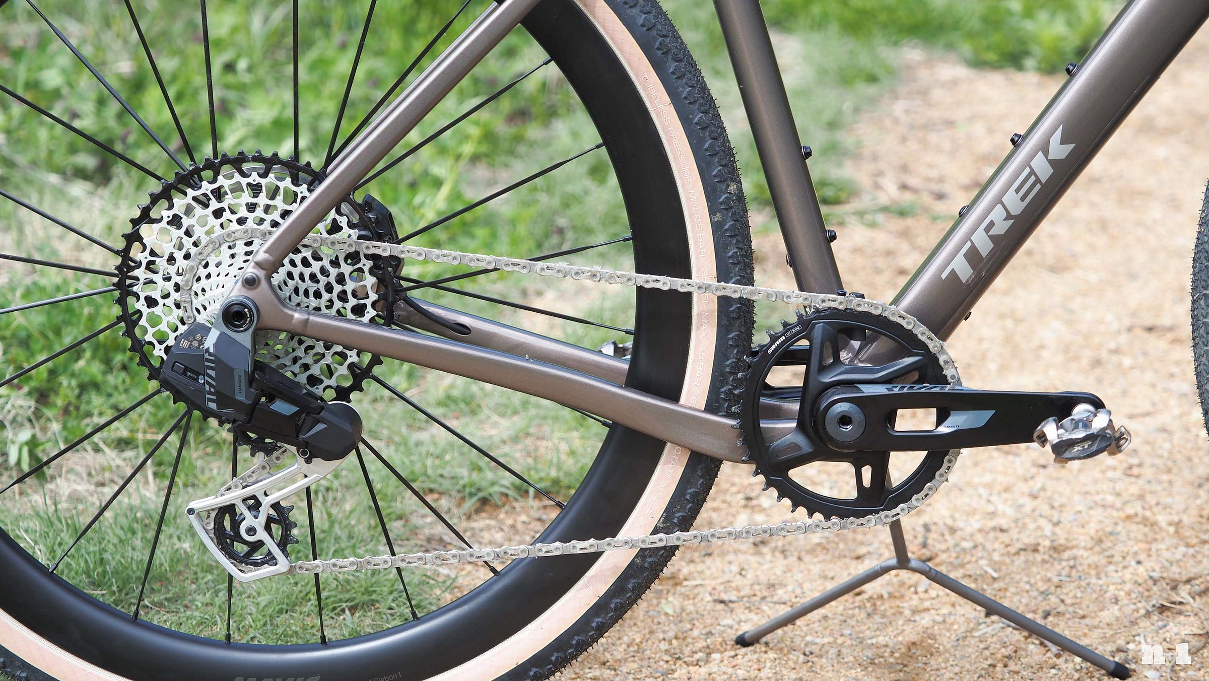 SRAM Rival AXS XPLR drivetrain with Garbaruk cassette
